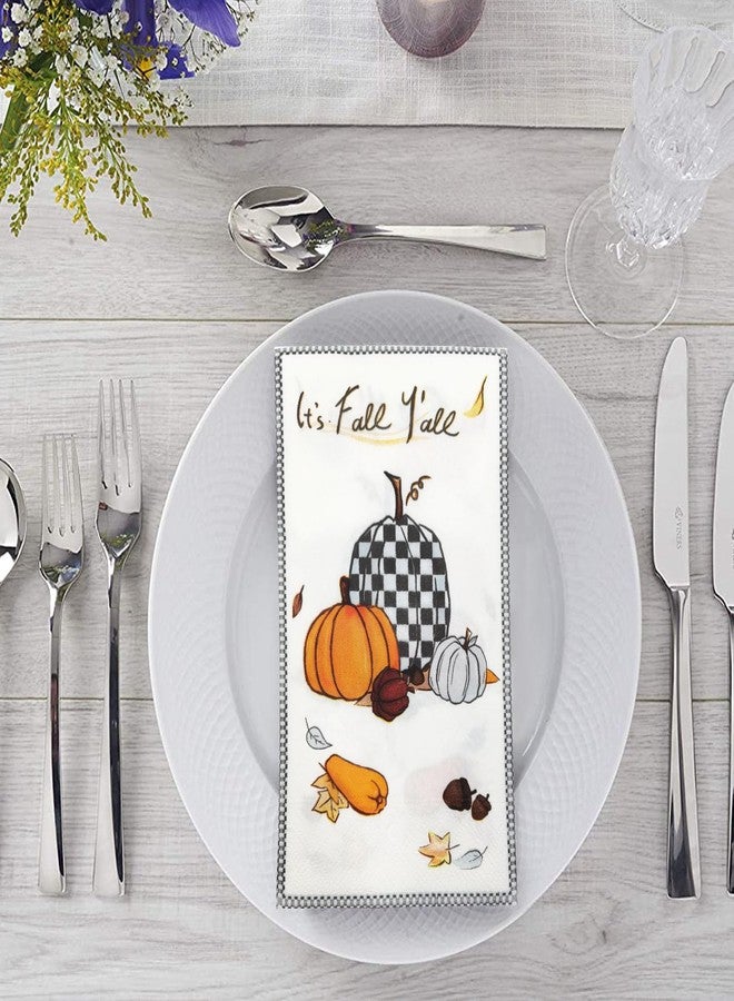 YOCHANDA 100 Pcs Fall Disposable Hand Towels for Bathroom, Watercolor Autumn Guest Paper Napkins, Dinner Napkin Decorative Beverage Thanksgiving for Wedding Birthday Party (Large) - Image 4